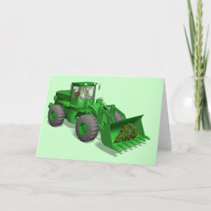 Cartes Pour Fêtes Annuelles Funny Santa Claus aime les bulldozers
