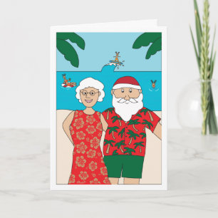 Cartes Pour Fêtes Annuelles Funny Santa Claus Beach Christmas