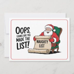 Cartes Pour Fêtes Annuelles Funny Santa Claus Naughty List Design de Noël