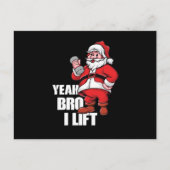 Cartes Pour Fêtes Annuelles Funny Santa Claus Ouais Bro Lift Exercice d'entraî (Devant)