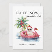 Cartes Pour Fêtes Annuelles Funny Santa Claus Plage tropicale Noël (Devant)