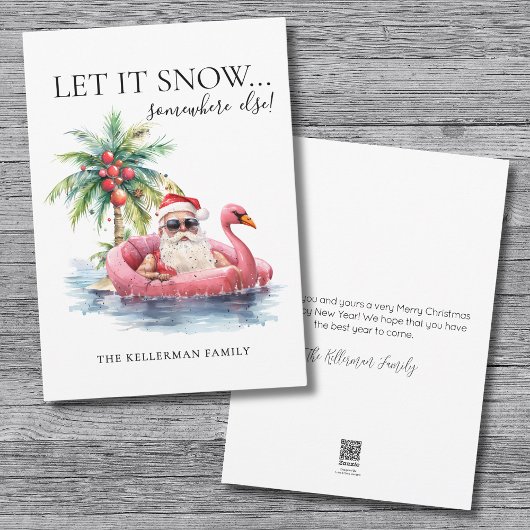 Cartes Pour Fêtes Annuelles Funny Santa Claus Plage tropicale Noël