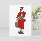 Cartes Pour Fêtes Annuelles Funny santa claus shopping (Debout devant)