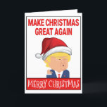Cartes Pour Fêtes Annuelles Funny Santa Donald Trump Merry Christmas<br><div class="desc">Make This Holiday Season With This Funny Trump Santa Card For Christmas "Make Halloween Great Again,  Merry Christmas". Card is a standard 7" x 5" and is blank on the inside to personalize your own message!</div>