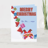 Cartes Pour Fêtes Annuelles Funny Santa Falls Christmas Folded Holiday Card (Devant)