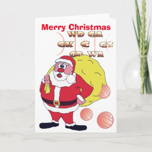 Cartes Pour Fêtes Annuelles Funny Santa Netball Christmas Greeting