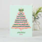 Cartes Pour Fêtes Annuelles Funny sarcastic Christmas tree Coworker custom (Debout devant)