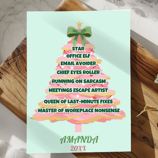 Cartes Pour Fêtes Annuelles Funny sarcastic Christmas tree Coworker custom