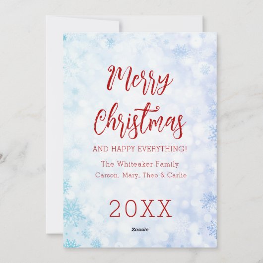 Cartes Pour Fêtes Annuelles Funny Sarcastic Enfants Humour Famille Joyeux Noël (Dos)