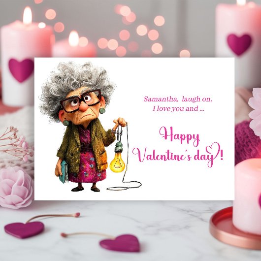 Cartes Pour Fêtes Annuelles Funny Sarcastic Grumpy Lady Valentine Card