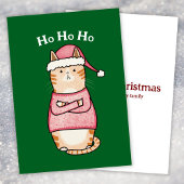 Cartes Pour Fêtes Annuelles Funny Sarcastic Orange Chat Noël