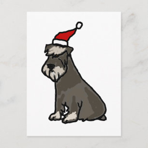Cartes Pour Fêtes Annuelles Funny Schnauzer en Casquette de Noël