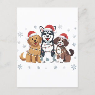 Cartes Pour Fêtes Annuelles Funny Sibérien Husky Amoureux des chiens sapin de