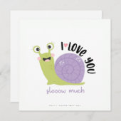 Cartes Pour Fêtes Annuelles Funny Snail Valentines Day Greeting Card (Devant / Derrière)
