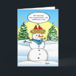 Cartes Pour Fêtes Annuelles Funny Snowman Cardinal Rouge Noël<br><div class="desc">Vous cherchez des idées de cartes de Noël amusantes et originales? Que diriez-vous de cartes cardinales de Noël drôles à envoyer à la famille et aux amis cette année ? Cette illustration dessinée à la main par Raphaela Wilson représente 2 cardinaux rouges assis dans un nid au-dessus de Frosty la...</div>