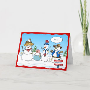 Cartes Pour Fêtes Annuelles Funny Snowman Noël patriotique