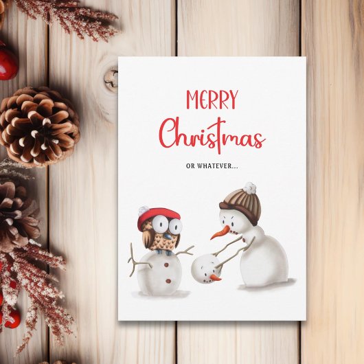 Cartes Pour Fêtes Annuelles Funny Snowman Owl Joyeux Noël