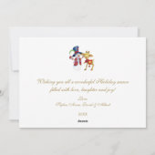 Cartes Pour Fêtes Annuelles Funny Snowman Penguin Gold Parties scintillant Joy (Dos)