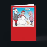 Cartes Pour Fêtes Annuelles Funny Snowman Showoff Christmas Card<br><div class="desc">This funny cartoon Christmas card features a guy who uses some of the magic of the holiday season to building a unique snowman, leaving his cute dog amazed and his wife not so amused. Thank you for choosing this original design by © Chuck Ingwersen. I’m an independent artist, and I...</div>