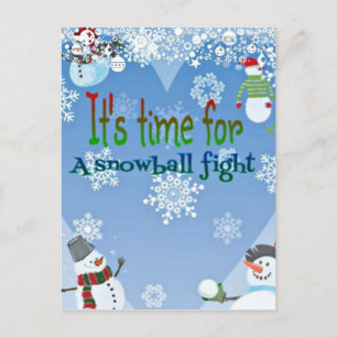 Cartes Pour Fêtes Annuelles Funny Snowman Snowball Fight Christmas gifts