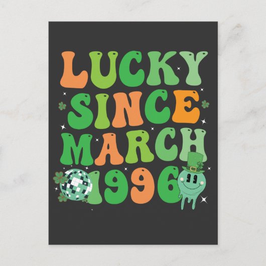 Cartes Pour Fêtes Annuelles Funny St Patrick's Day Lucky depuis mars 1996 (Devant)