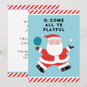 Cartes Pour Fêtes Annuelles Funny Tennis de table Noël (Devant / Derrière)