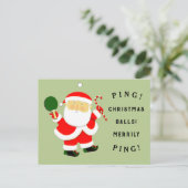 Cartes Pour Fêtes Annuelles Funny Tennis de table Noël (Debout devant)