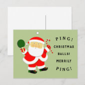 Cartes Pour Fêtes Annuelles Funny Tennis de table Noël (Devant / Derrière)