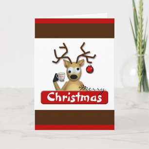 Cartes Pour Fêtes Annuelles Funny Tipsy Reindeer Christmas Greeting Card