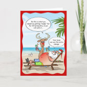 Cartes Pour Fêtes Annuelles Funny Tropical Noël Père Noël Rudolph (Devant)