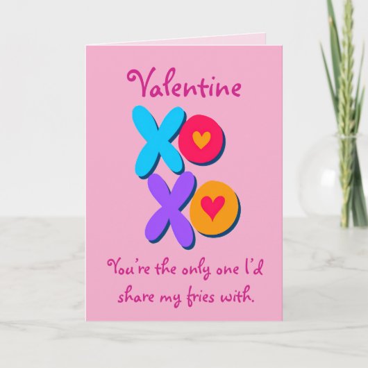 Cartes Pour Fêtes Annuelles Funny Valentine XOXO (Devant)