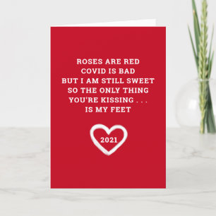 Cartes Pour Fêtes Annuelles Funny Valentines 2021 Covid Poem ami