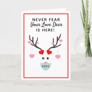 Cartes Pour Fêtes Annuelles Funny Valentine's Day 2022 Love Deer Hearts