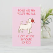 Cartes Pour Fêtes Annuelles Funny Valentine's Day Card - Love Dog Design (Debout devant)
