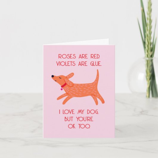Cartes Pour Fêtes Annuelles Funny Valentine's Day Card - Love Dog Design (Devant)