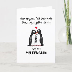 Cartes Pour Fêtes Annuelles Funny Valentine's Day Card - Penguin Card