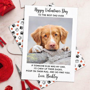 Cartes Pour Fêtes Annuelles Funny Valentines Day CHIEN DAD Personnaliser Photo