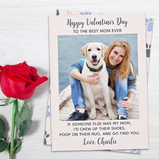 Cartes Pour Fêtes Annuelles Funny Valentines Day CHIEN MOM Personnaliser Photo