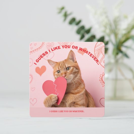 Cartes Pour Fêtes Annuelles Funny Valentine's Day "I Guess I Like You" (Debout devant)