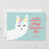 Cartes Pour Fêtes Annuelles Funny Valentines Day Llama Pun Kids Classe (Devant)