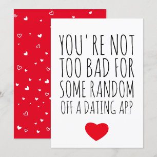 Cartes Pour Fêtes Annuelles Funny Valentines Day Random Guy Dating App Card