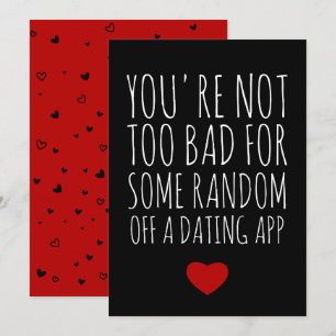 Cartes Pour Fêtes Annuelles Funny Valentines Day Random Guy Dating App Card