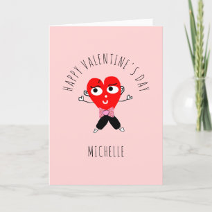 Cartes Pour Fêtes Annuelles Funny Valentines Jour Coeur Rouge Nom romantique