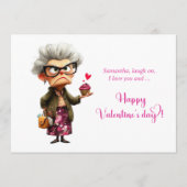Cartes Pour Fêtes Annuelles Funny Whimsical Grumpy Lady Valentine Card (Devant)