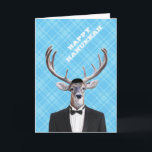 Cartes Pour Fêtes Annuelles Funny Yarmulke Happy Hanukkah Deer Blue Plaid<br><div class="desc">Funny Yarmulke Happy Hanukkah Deer Blue This quirky buck will make a handsome addition to anyone's hearth.  Personalize the inside now or handwrite a message later for that personal touch!</div>