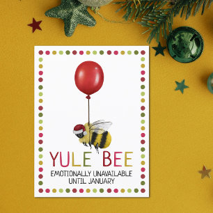 Cartes Pour Fêtes Annuelles Funny Yule Bee Indisponible Jusqu'à Noël Janvier