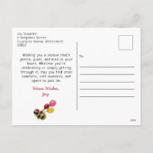 Cartes Pour Fêtes Annuelles Funny Yule Bee Indisponible Jusqu'à Noël Janvier (Dos)