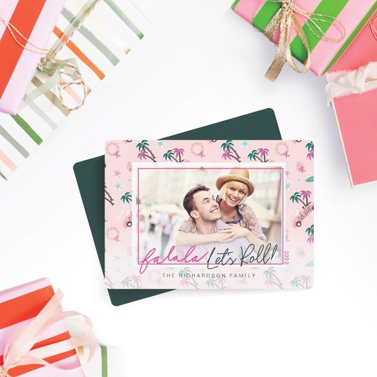 Cartes Pour Fêtes Annuelles FunTropical Christmas Fa la Let's Roll Photo