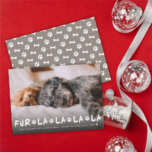Cartes Pour Fêtes Annuelles Fur La La La La Paws Amoureux des chiens Photo Fun