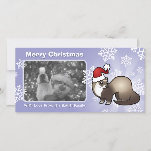 Cartes Pour Fêtes Annuelles Furet de Noël (Devant)